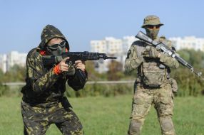 Military training for civilians in Lviv