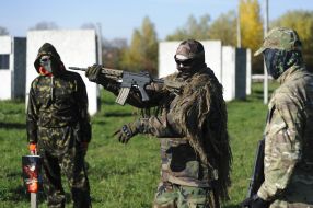 Military training for civilians in Lviv