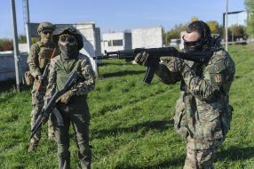 Military training for civilians in Lviv