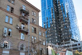 Consequences of rocket fire by the Russian occupiers in Kyiv