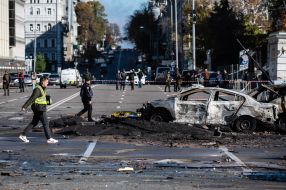 Consequences of rocket fire by the Russian occupiers in Kyiv