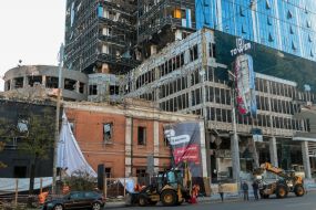 Consequences of rocket fire by the Russian occupiers in Kyiv