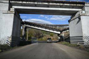 Broken bridge in Kupyansk