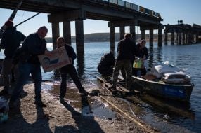 Crossing the Siverskyi Donets River in Stary Saltov