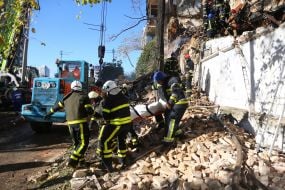 Consequences of a kamikaze drone attack in the center of Kyiv