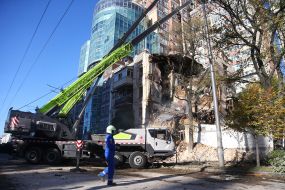 Consequences of a kamikaze drone attack in the center of Kyiv