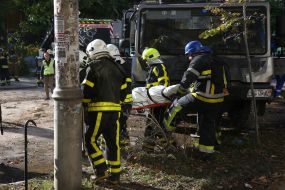 Consequences of a kamikaze drone attack in the center of Kyiv