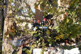 Consequences of a kamikaze drone attack in the center of Kyiv