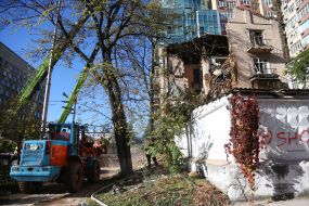 Consequences of a kamikaze drone attack in the center of Kyiv