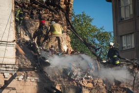 Consequences of a kamikaze drone attack in the center of Kyiv