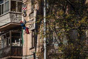 Consequences of a kamikaze drone attack in the center of Kyiv