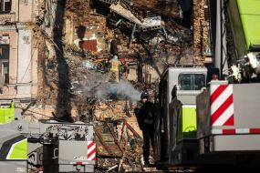 Consequences of a kamikaze drone attack in the center of Kyiv