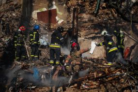 Consequences of a kamikaze drone attack in the center of Kyiv