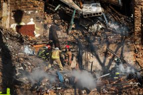 Consequences of a kamikaze drone attack in the center of Kyiv