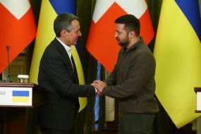 Meeting of Volodymyr Zelenskyi and Ignazio Cassis with media representatives