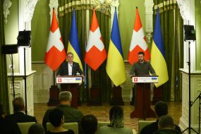 Meeting of Volodymyr Zelenskyi and Ignazio Cassis with media representatives