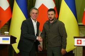 Meeting of Volodymyr Zelenskyi and Ignazio Cassis with media representatives