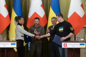 Meeting of Volodymyr Zelenskyi and Ignazio Cassis with media representatives