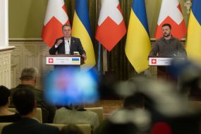 Meeting of Volodymyr Zelenskyi and Ignazio Cassis with media representatives