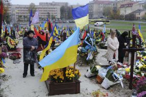 Церемония прощания с погибшим подполковником Дмитрием Кучинским