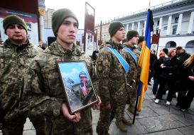 Farewell ceremony for the fallen Marine Maksym Tokarev