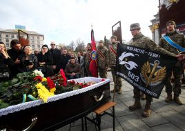 Farewell ceremony for the fallen Marine Maksym Tokarev