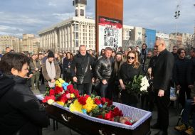 Farewell ceremony for the fallen Marine Maksym Tokarev
