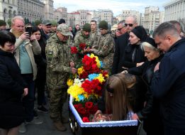 Farewell ceremony for the fallen Marine Maksym Tokarev