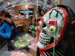 Halloween mask in the store