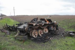Former positions of the Russian army in the de-occupied village of Lyubimivka (Kherson region)