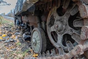 Burnt Russian infantry fighting vehicle