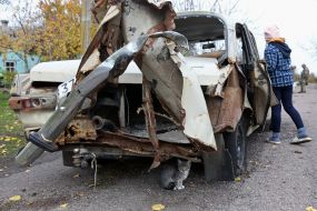 Car in  Vysokopolye village (Kherson region)