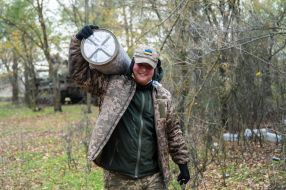 Servicemen of the Armed Forces of Ukraine at combat positions in the Kherson region