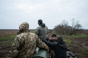 Servicemen of the Armed Forces of Ukraine at combat positions in the Kherson region