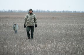 Servicemen of the Armed Forces of Ukraine at combat positions in the Kherson region