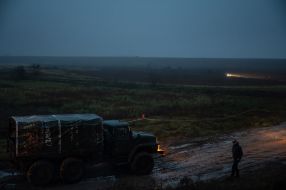 A car on a field road