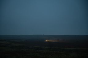 A car on a field road