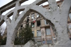 Гімназія ім. Тараса Шевченка, де перебували окупанти