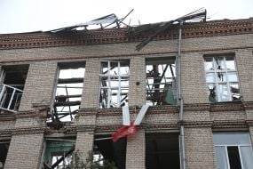 Гімназія ім. Тараса Шевченка, де перебували окупанти