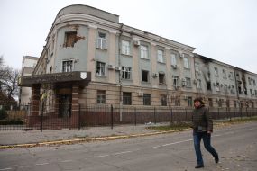 The SBU building, in which the occupiers were located, in Kherson