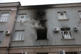 The SBU building, in which the occupiers were located, in Kherson