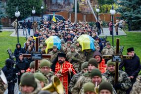 Funeral ceremony of Oleg Gubal and Oleg Grichushenko