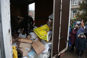 Humanitarian aid in Snegirevka town, Mykolaiv region