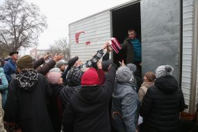 Humanitarian aid in Snegirevka town, Mykolaiv region