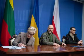 Denys Shmyhal, Ingrida Shimonite, Mateusz Moravetskyi