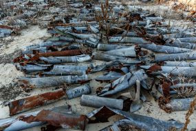"Cemetery" of shells with which Russia shelled Kharkiv