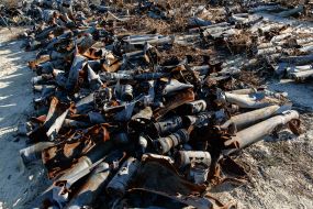 "Cemetery" of shells with which Russia shelled Kharkiv