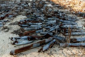 "Cemetery" of shells with which Russia shelled Kharkiv