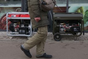 A generator on one of the streets of Kyiv