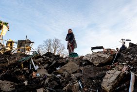 The consequences of the shelling by the Russian invaders of the Shevchenkove village in the Kharkiv region